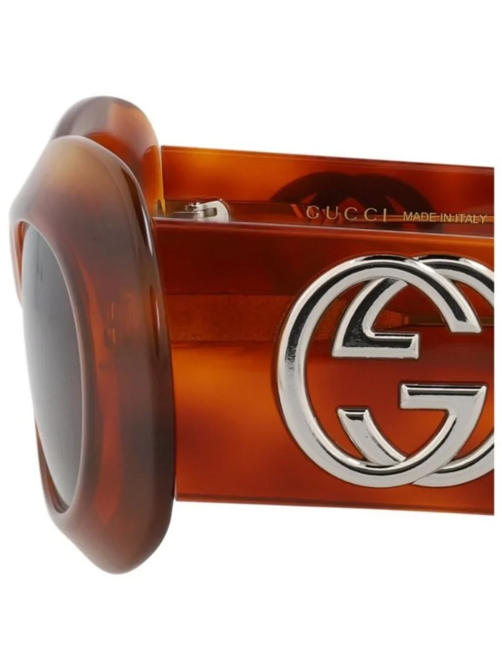 New Gucci Womens Round/Oval Havana Havana Brown Fashion Designer Sunglasses